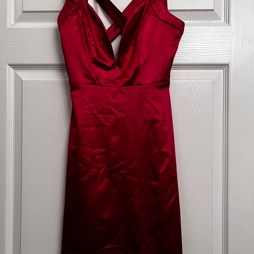 Forever 21 Red Sheath Halter Dress